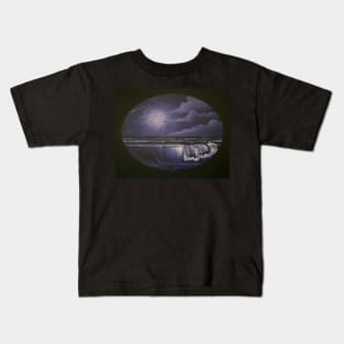 Violet Seascape Oval Kids T-Shirt